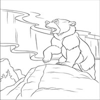 Раскраски с героями из мультфильма Братец медвежонок (Brother Bear) - на горе