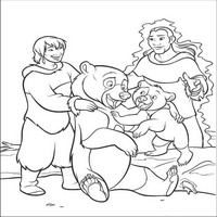 Раскраски с героями из мультфильма Братец медвежонок (Brother Bear) - братья