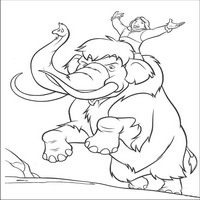 Раскраски с героями из мультфильма Братец медвежонок (Brother Bear) - мамонт