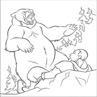 Раскраски с героями из мультфильма Братец медвежонок (Brother Bear) - рев