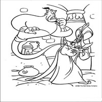 Раскраски с героями из мультфильма Алладин (Alladin) - Джин и Джафар