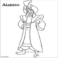 Раскраски с героями из мультфильма Алладин (Alladin) - принц Алладин