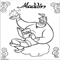 Раскраски с героями из мультфильма Алладин (Alladin) - Джин рецепты