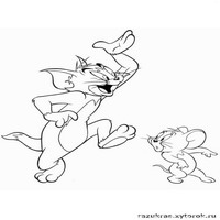 Раскраски с героями из мультфильма Том и Джерри (Tom and Jerry) - приветствие