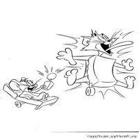 Раскраски с героями из мультфильма Том и Джерри (Tom and Jerry) - саквояж