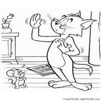 Раскраски с героями из мультфильма Том и Джерри (Tom and Jerry) - нравоучения