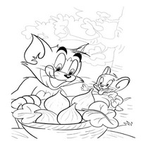Раскраски с героями из мультфильма Том и Джерри (Tom and Jerry) - облизываются