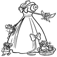 Раскраски с героями из мультфильма Золушка (Cinderella) - платье для бала