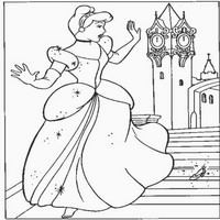Раскраски с героями из мультфильма Золушка (Cinderella) - бой часов