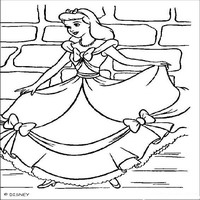 Раскраски с героями из мультфильма Золушка (Cinderella) - Золушка в бальном платье