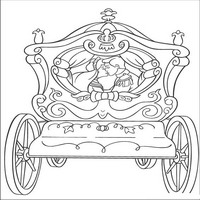 Раскраски с героями из мультфильма Золушка (Cinderella) - Золушка с принцем в карете