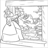 Раскраски с героями из мультфильма Золушка (Cinderella) - Люцефер в бешенстве
