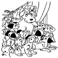 Раскраски с героями из мультфильма 101 долматиец (101 Dalmatians) - щенки