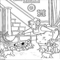 Раскраски с героями из мультфильма 101 долматиец (101 Dalmatians) - уборка