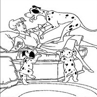 Раскраски с героями из мультфильма 101 долматиец (101 Dalmatians) - радость