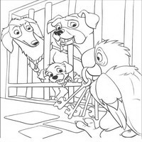 Раскраски с героями из мультфильма 101 долматиец (101 Dalmatians) - освобождение собак