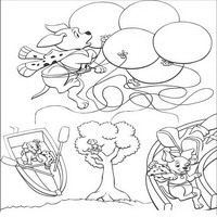 Раскраски с героями из мультфильма 101 долматиец (101 Dalmatians) - Щенки веселятся