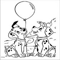 Раскраски с героями из мультфильма 101 долматиец (101 Dalmatians) - Щенки смеются