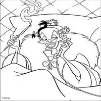 Раскраски с героями из мультфильма 101 долматиец (101 Dalmatians) - Кроэлла говоит по телефону