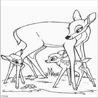 Раскраски с героями из мультфильма Бемби (Bambi) - Бэмби знакомится