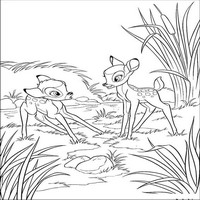 Раскраски с героями из мультфильма Бемби (Bambi) - Бэмби подружился