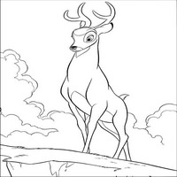 Раскраски с героями из мультфильма Бемби (Bambi) - взрослый олень