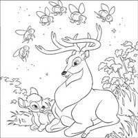 Раскраски с героями из мультфильма Бемби 2 (Bambi 2) - Олень с олененком