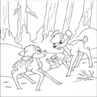 Раскраски с героями из мультфильма Бемби 2 (Bambi 2) - знакомство