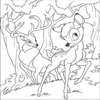 Раскраски с героями из мультфильма Бемби 2 (Bambi 2) - Бемби прислушивается
