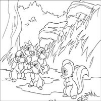 Раскраски с героями из мультфильма Бемби 2 (Bambi 2) - зверушки