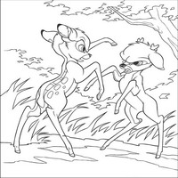 Раскраски с героями из мультфильма Бемби 2 (Bambi 2) - драка