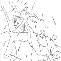Раскраски с героями из мультфильма Бемби 2 (Bambi 2) - камнепад