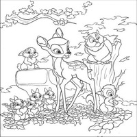 Раскраски с героями из мультфильма Бемби 2 (Bambi 2) - в кругу друзей