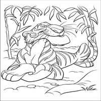 Раскраски с героями из мультфильма Книга джунглей (The Jungle Book) - Шерхан