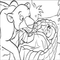 Раскраски с героями из мультфильма Книга джунглей (The Jungle Book) - малыш Маугли