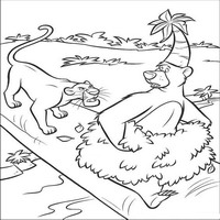 Раскраски с героями из мультфильма Книга джунглей 2 (The Jungle Book 2) - Балу и Багира
