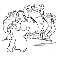 Раскраски с героями из мультфильма Книга джунглей 2 (The Jungle Book 2) - Балу и слоны