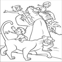 Раскраски с героями из мультфильма Книга джунглей 2 (The Jungle Book 2) - победа