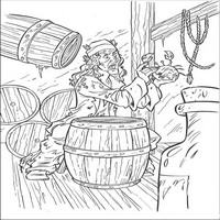 Раскраски с героями из фильма Пираты Карибского моря (Pirates of the Caribbean) - Билл прихлоп с крабом