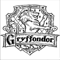 Раскраски с героями из фильмов о Гарри Поттере (Harry Potter) - герб Грифендора