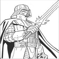 Раскраски с героями из саги Звездные войны (Star Wars) - Дарт с мечом