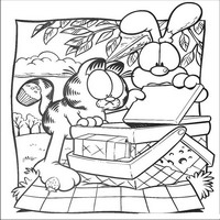 Раскраски с героями по мотивам фильма Гарфилд (Garfield) - корзинка для пикника