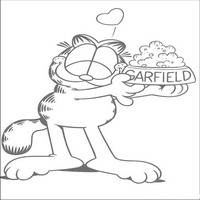 Раскраски с героями по мотивам фильма Гарфилд (Garfield) - любимая мисочка