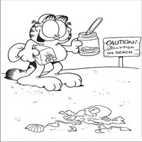 Раскраски с героями по мотивам фильма Гарфилд (Garfield) - Гарфилд в пустыне