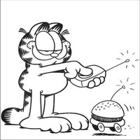 Раскраски с героями по мотивам фильма Гарфилд (Garfield) - Гарфилд радиоуправляемый гамбургер
