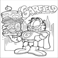 Раскраски с героями по мотивам фильма Гарфилд (Garfield) - Гарфилд супермен