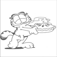 Раскраски с героями по мотивам фильма Гарфилд (Garfield) - запах пирога