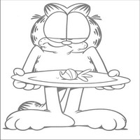 Раскраски с героями по мотивам фильма Гарфилд (Garfield) - осталась только редисочка