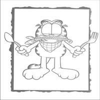 Раскраски с героями по мотивам фильма Гарфилд (Garfield) - Гарфилд голоден и зол
