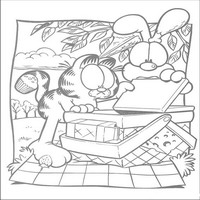 Раскраски с героями по мотивам фильма Гарфилд (Garfield) - проверка корзинки
